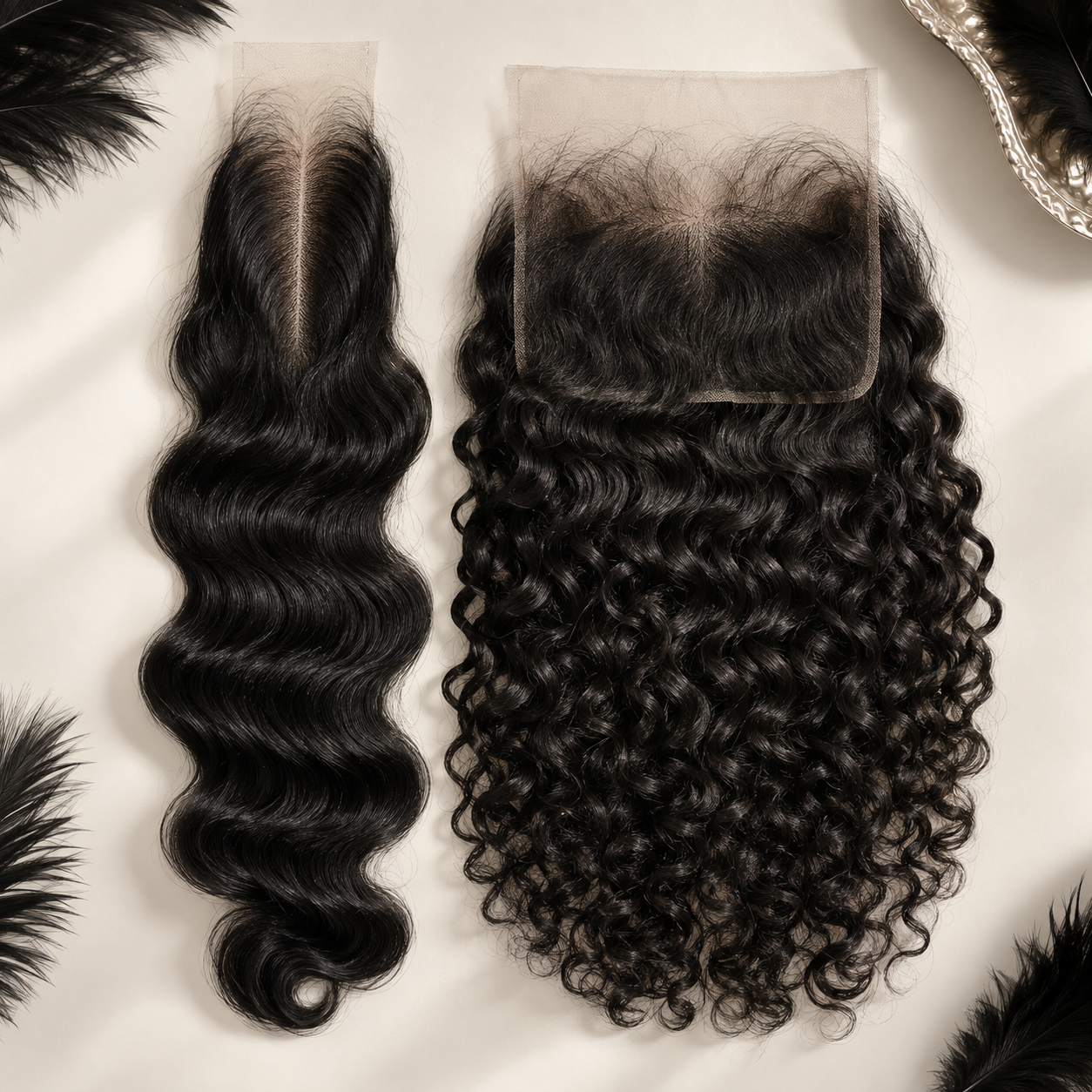 Platinum Collection Raw Cambodian 2 by 6 and 5 by 5 HD lace closures